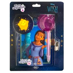 Diário Livro de Segredos Wish C/ Caneta Pompom + Cadeado 17,5x12,5cm em Papel DCL Editora