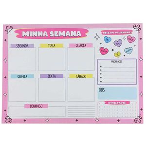 Bloco Planner Semanal 21x29,5cm em Papel Fu Xing