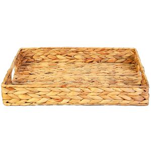 Bandeja Decorativa Trançada 40x30x6cm em Fibra Natural Paramount Plásticos