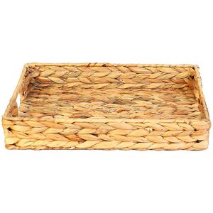 Bandeja Decorativa Trançada 35x25x6cmcm em Fibra Natural Paramount Plásticos