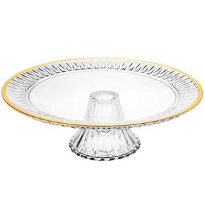 Prato Para Bolo C/ Pé 32cm em Vidro Lyor