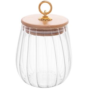 Porta Mantimento Classic C/ Tampa Bambu 750ml em Vidro Wolff
