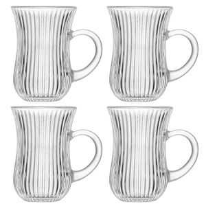 Jogo de Caneca Lines 4 Peças 130ml em Vidro Wolff