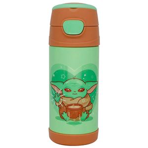 Garrafa Térmica Baby Yoda C/ Canudo 350ml em Aço Inox Zona Criativa