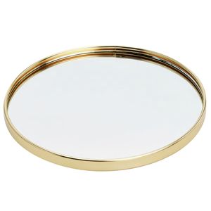 Bandeja Espelhada Redonda 22,5cm em Plástico Fu Xing