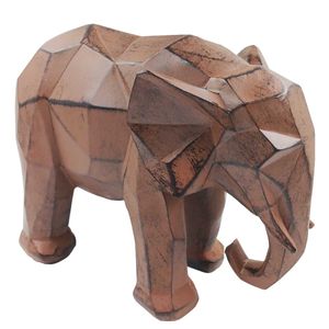 Elefante Geométrico Decorativo 26x20cm em Resina Brascontinental