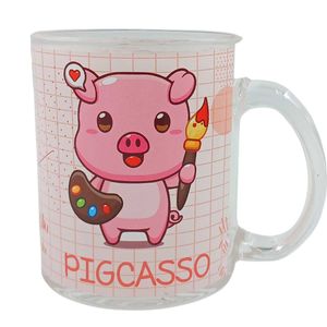 Caneca Bichinhos 330ml em Vidro Kehome