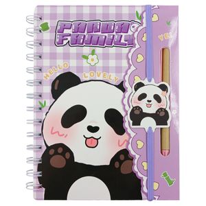 Bloco de Anotação Panda C/ Caneta 19,2x14,5cm em Papel Interponte
