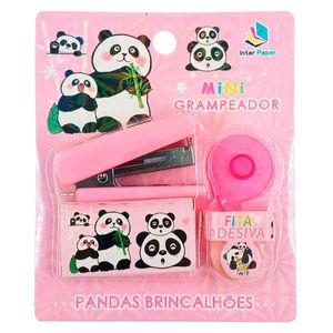 Kit Escolar Bichinhos 4 Peças em Plástico Interponte