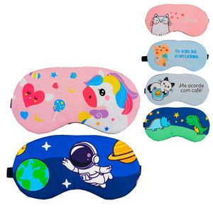 Máscara de Dormir Bichinhos 19x10cm em Poliéster FWB