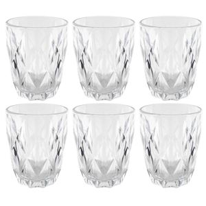 Jogo de Copos Diamond 6 Peças 260ml em Vidro Dagia