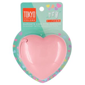 Porta Fita Adesiva Coração 8x8cm em Plástico Tokyo Design