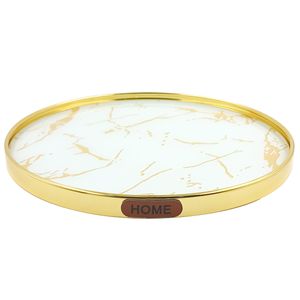 Bandeja Redonda Decorativa 25cm em Metal Megagift