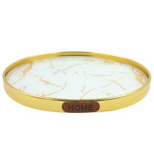 Bandeja Redonda Decorativa 20cm em Metal Megagift