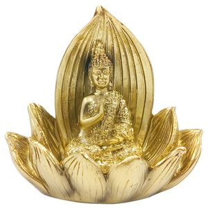 Buda Lotus Decorativo 10x9,5cm em Resina Brascontinental