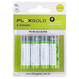 Jogo de Pilha AA Alcalina 8 Peças X-Cell