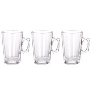 Jogo De Xicaras Lungo 3 Peças 130ml em Vidro Dolce Home