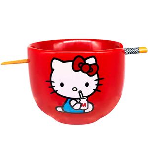 Bowl C/ Hashi Hello Kitty 500ml em Cerâmica Zona Criativa