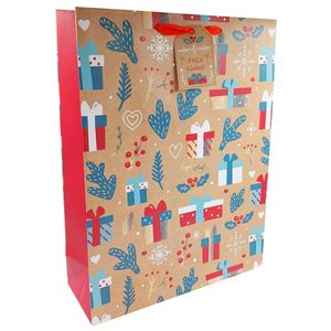 Sacola P/ Presente Natalina 42x32cm em Papel Rio Master