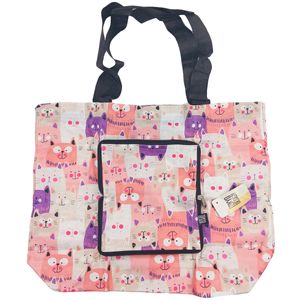 Bolsa Dobrável Estampada C/ Alça 45x35cm em Poliéster Tokyo Design