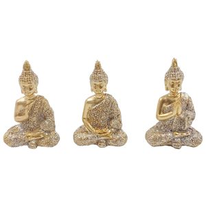 Jogo Buda Decorativo 3 Peças 7cm em Resina Youbai
