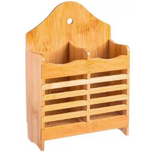 Porta Utensílios Duplo 19x14,5cm em Bambu Fu Xing