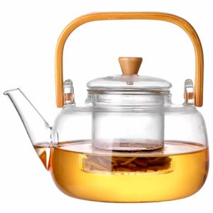Chaleira C/ Alça Bambu 1L em Vidro Fu Xing