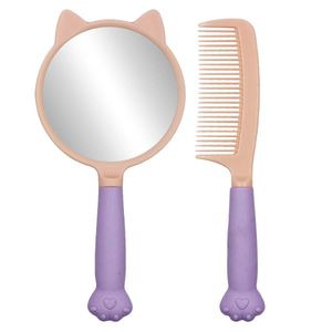 Espelho C/ Pente Gatinho 21cm em Plástico Interponte