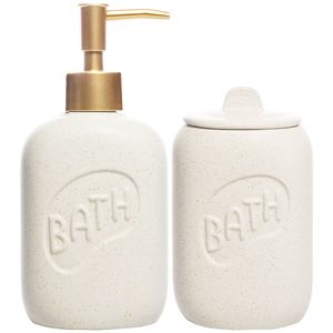 Kit Banheiro Letters 2 Peças em Cerâmica Lyor