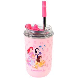 Copo Térmico Neo Princesas C/ Canudo 300ml em Aço Inox Zona Criativa