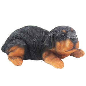 Cachorro Rottweiler Decorativo 12x14cm em Resina Youbai