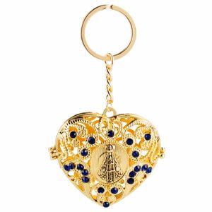 Chaveiro Nossa Senhora Aparecida Coração 5,5cm em Metal Taimes