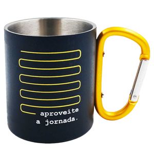 Caneca Mosquetão Aproveite a Jornada 220ml em Aço Inox Dayimport