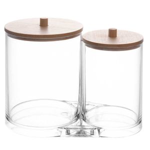 Pote Multiuso C/ Tampa Bambu 15cm em Plástico Lyor
