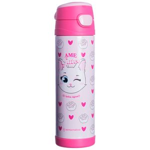 Garrafa Top Handle Eu Amo Gatos 500ml em Aço Inox Zona Criativa
