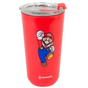 Copo Sky C/ Tampa Super Mario 500ml em Aço Inox Zona Criativa