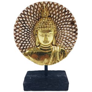 Placa Buda Redonda 21cm em Resina Brascontinental