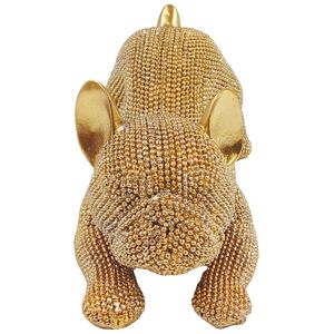 Cachorro Bulldog Strass 18cm em Resina Brascontinental
