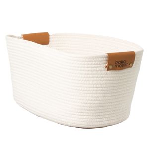 Cesto C/ Alça Decorativo 45x30cm em Algodão Paramount Plásticos