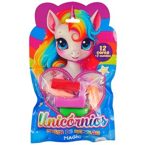 Massinha de Modelar Unicórnio 12 Cores em Plástico Magic Kids