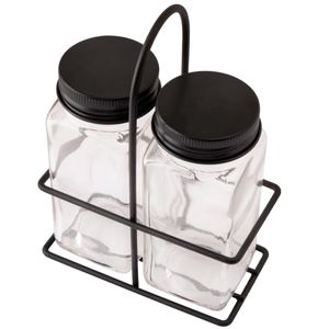 Porta Tempero C/ Suporte 2 Peças 120ml em Vidro Clink