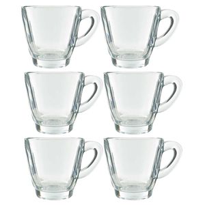 Jogo de Xícaras Coffee 6 Peças 50ml em Vidro Freecom