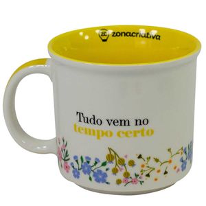 Caneca Tom Floral 350ml em Cerâmica Zona Criativa
