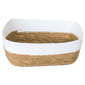 Cesto Retangular Decorativo 30x23cm em Fibra Natural Paramount Plásticos