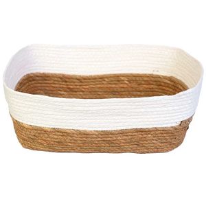 Cesto Retangular Decorativo 35x28cm em Fibra Natural Paramount Plásticos