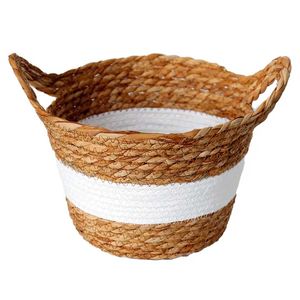 Cesto Redondo C/ Alça 23x15cm em Fibra Natural Paramount Plásticos