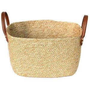 Cesto C/ Alça Decorativo 30x21cm em Fibra Natural Paramount Plásticos