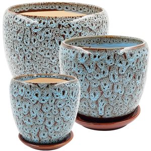 Jogo de Vasos Decorativos 3 Peças em Cerâmica Gifthome