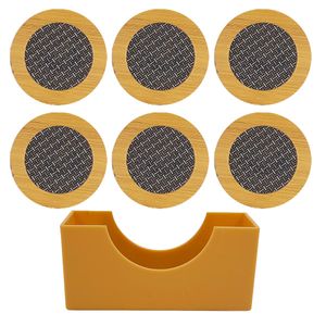Kit Descanso de Copos C/ Suporte 6 Peças em MDF Casita