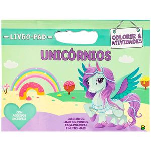 Livro de Atividades P/ Colorir Unicórnio 27,8x21cm em Papel Todo Livro